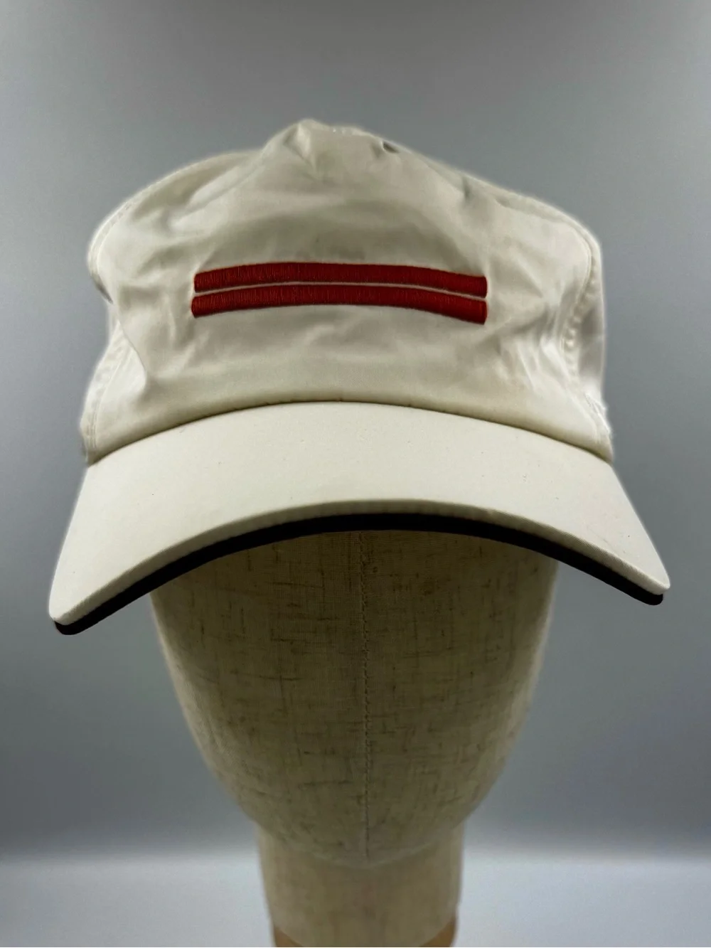Zegna Zephyr Baseball Cap White Cream Orange Stripe Men’s Hat NWT